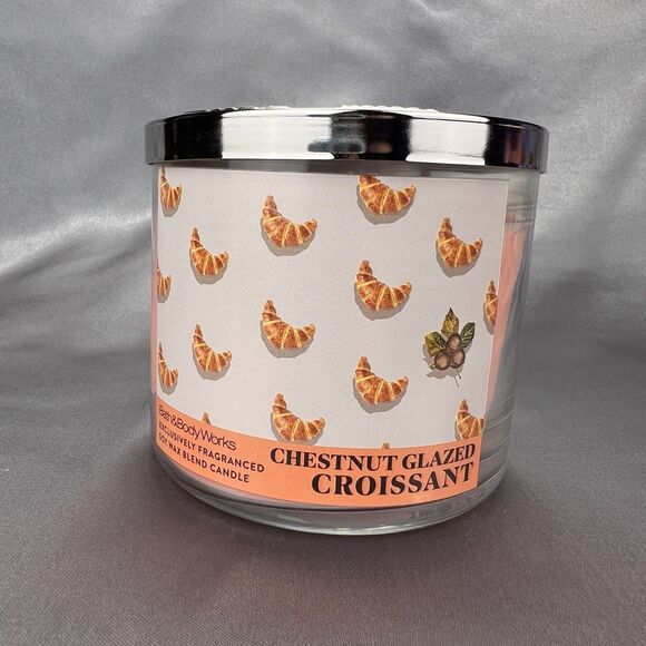 Lot x2 BBW Limited Edition Pumpkin Cold Foam + Glazed Croissant 3-Wick Candles - Picture 3 of 14